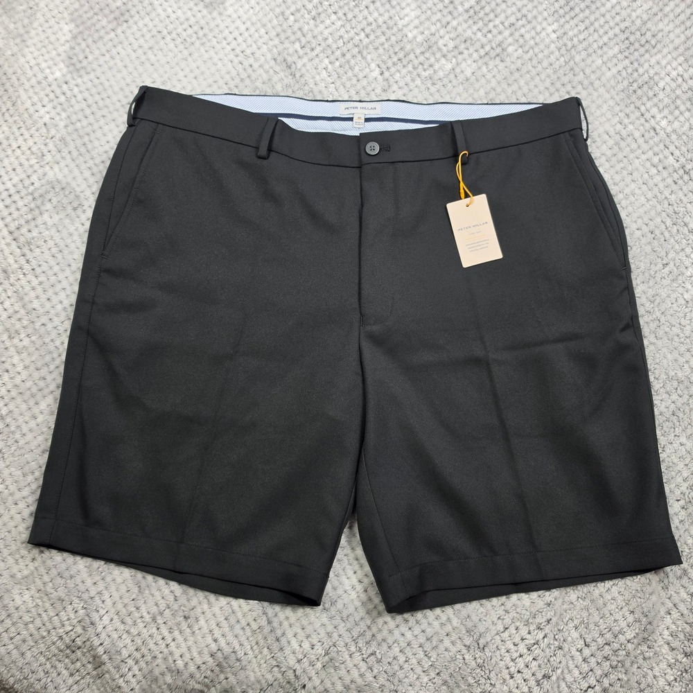 Peter Millar Salem Performance Shorts Mens 40 Black Golf Classic Cut Preppy New